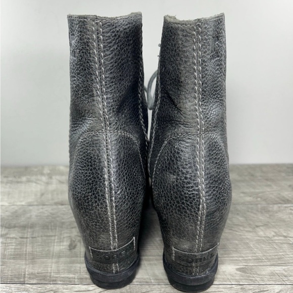 Sorel NL3491 Joan of Arctic Wedge II Women’s Gray Leather Booties Boots Size 8.5 - Picture 6 of 10